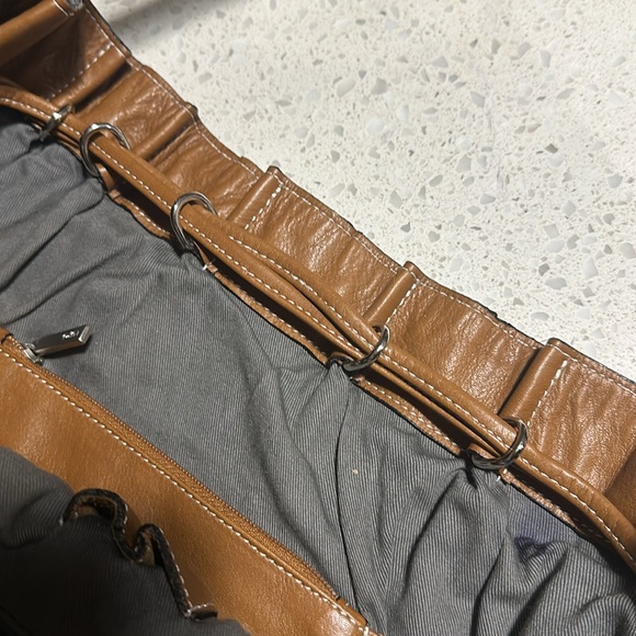 Vintage large LUPO Barcelona Abanico Pleated Hobo Shoulder Bag Made in Spain - Picture 7 of 11